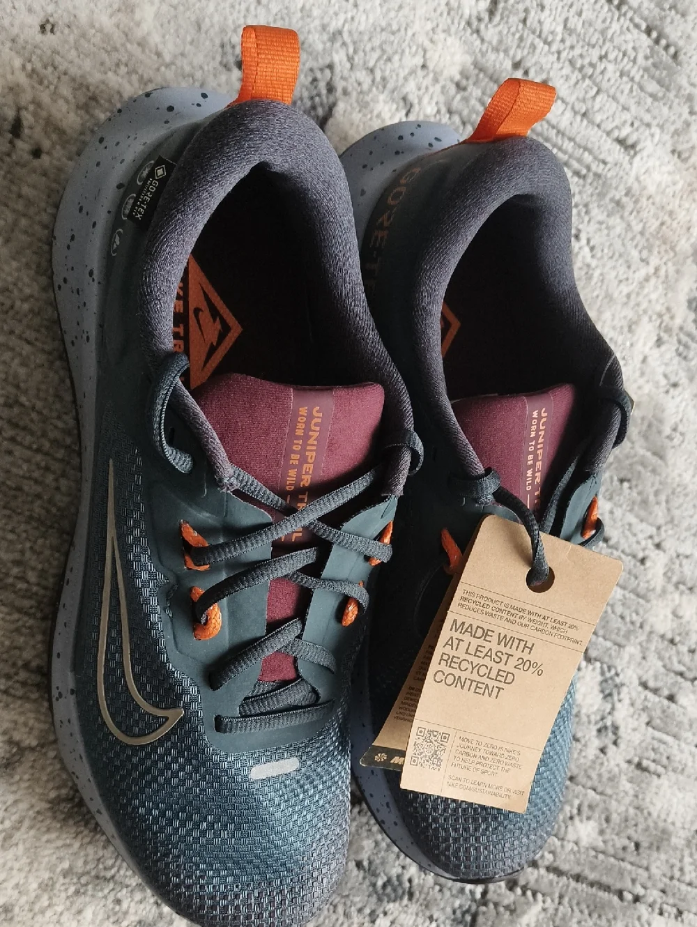 Nike Juniper Trail Running Shoes - Teal, Orange & Maroon Accents - Picture 1 of 5